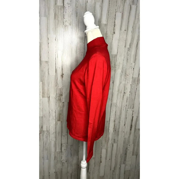 Pendleton Women's Size Small Red‎ Silk Blend Turtleneck Long Sleeve Top - Picture 5 of 5